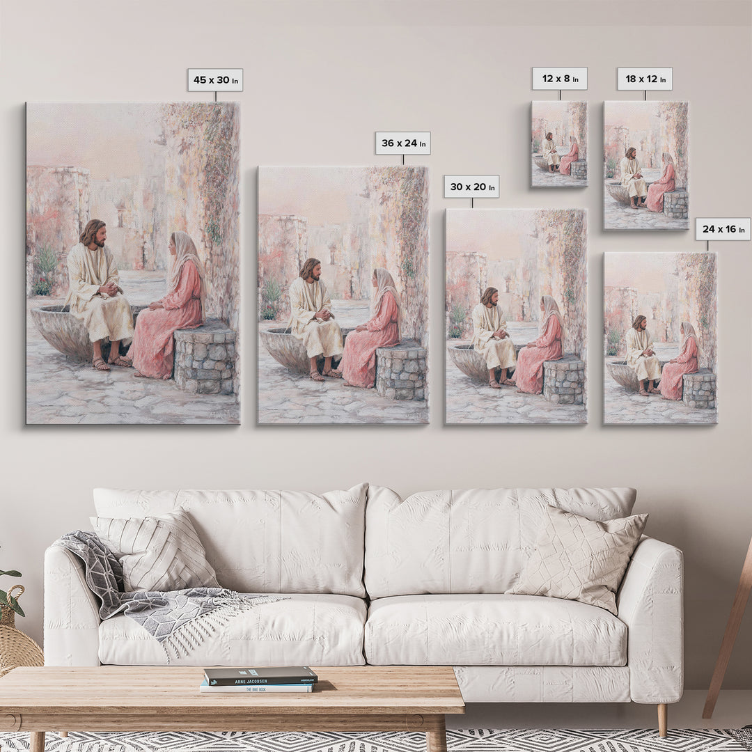 Gentle Conversation | Framed Canvas Print | Christian Art | Christian Wall Art | Jesus Painting | Christian Art Canvas | Christian Gift Ide