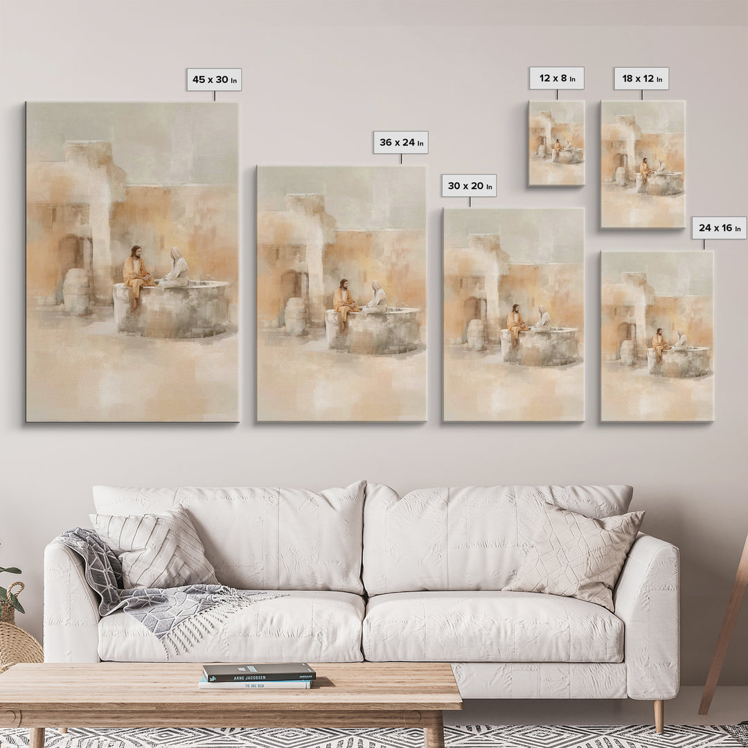 Desert Well Grace, Framed Canvas Print, Jesus Painting, Christian Wall Art, Christian Art Canvas, Christian Art, Christian Gift Ideas
