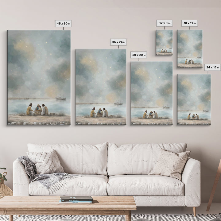 Harbor Morning Grace – Framed Canvas Print – Christian Wall Art – Jesus Painting – Christian Art Canvas – Christian Decor – Christmas Art –
