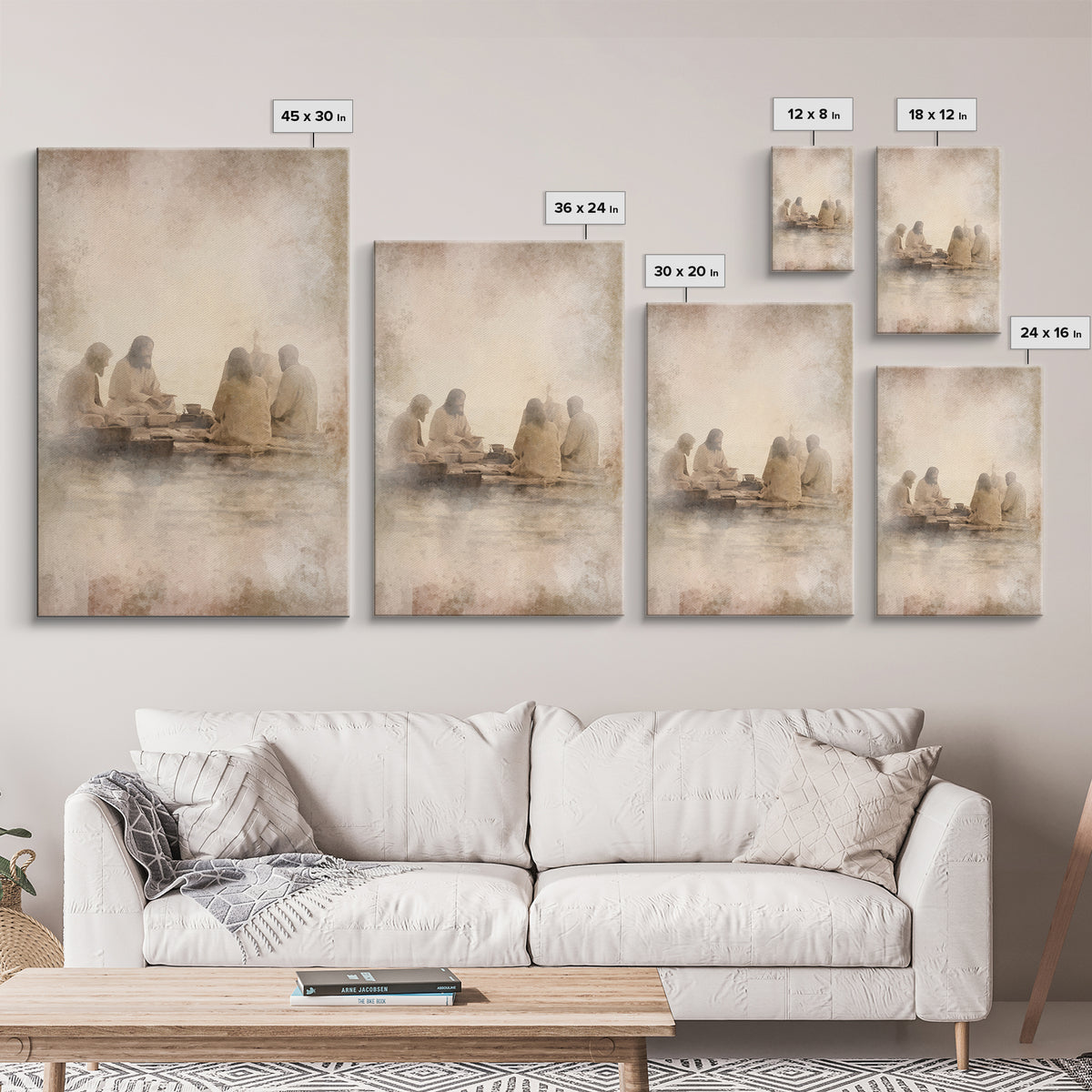 Evening Meal Peace – Framed Canvas Print – Christian Art Canvas – Christian Wall Art – Jesus Painting – Christian Decor – Moody Christian A