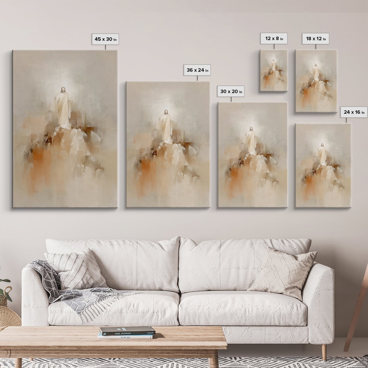 Ascension Glory – Framed Canvas Print – Christian Art Canvas – Jesus Painting – Christian Wall Art – Abstract Christian Art – Christian Dec