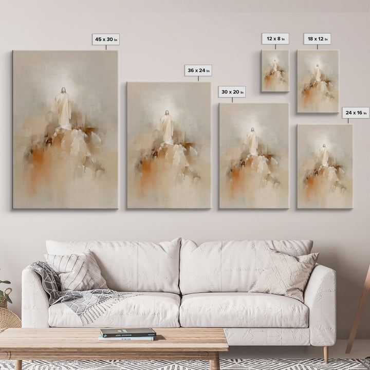 Ascension Glory – Framed Canvas Print – Christian Art Canvas – Jesus Painting – Christian Wall Art – Abstract Christian Art – Christian Dec
