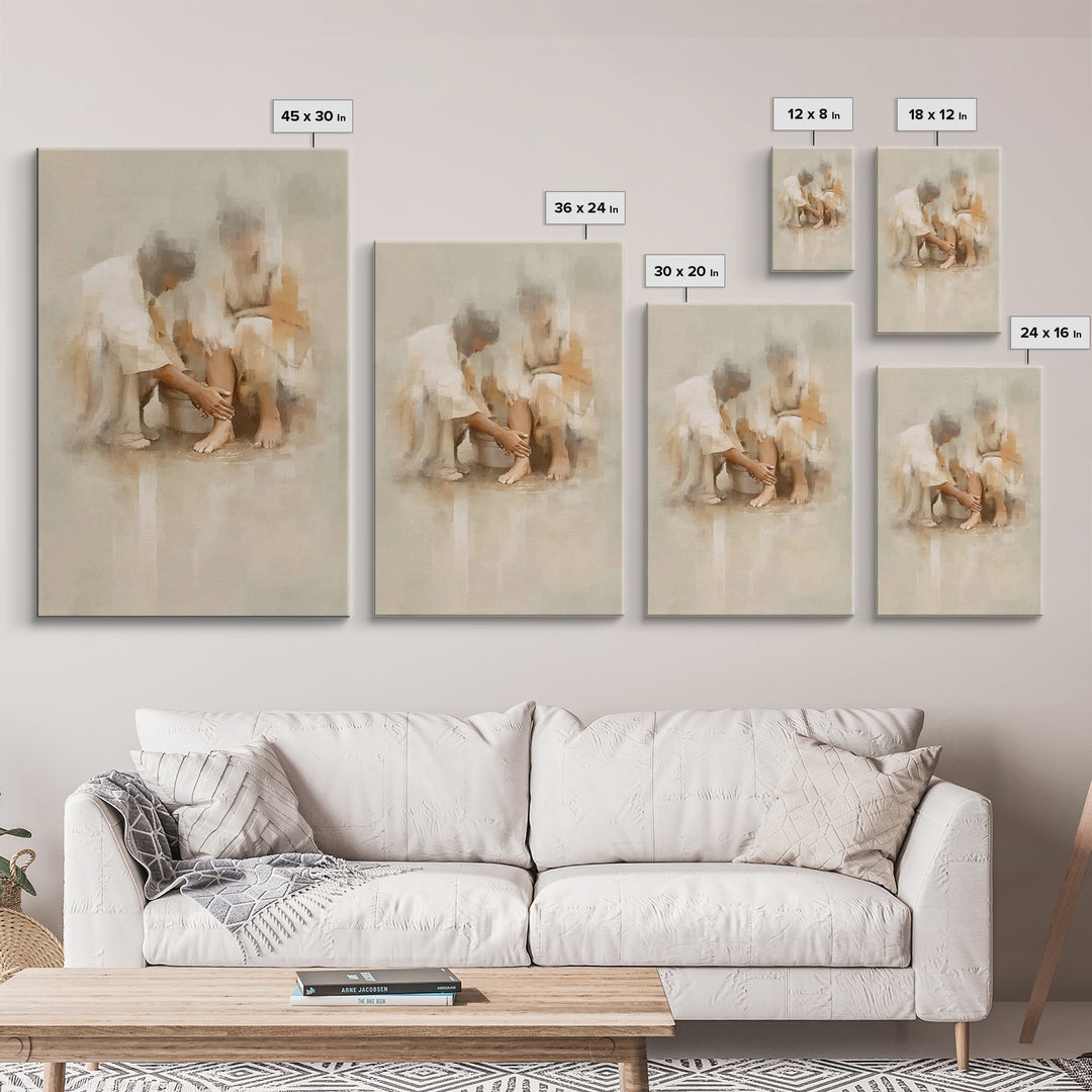 Compassion’s Touch – Framed Canvas Print – Christian Wall Art – Christian Art Canvas – Christian Painting – Christian Decor – Subtle Christ
