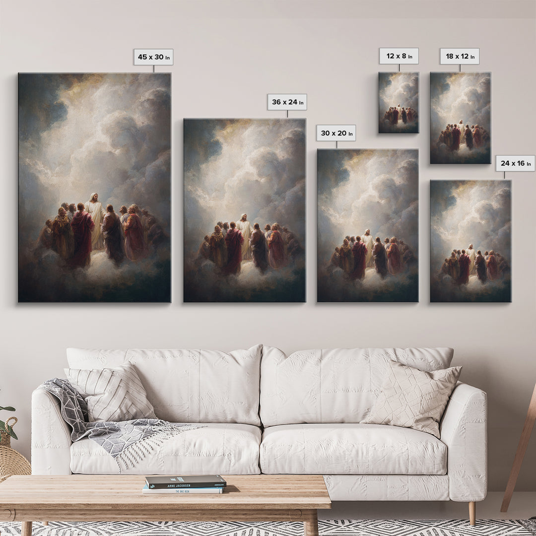 Heavenly Gathering | Framed Canvas Print | Christian Art Canvas | Christian Wall Art | Jesus Painting | Christian Art | Christian Decor | L
