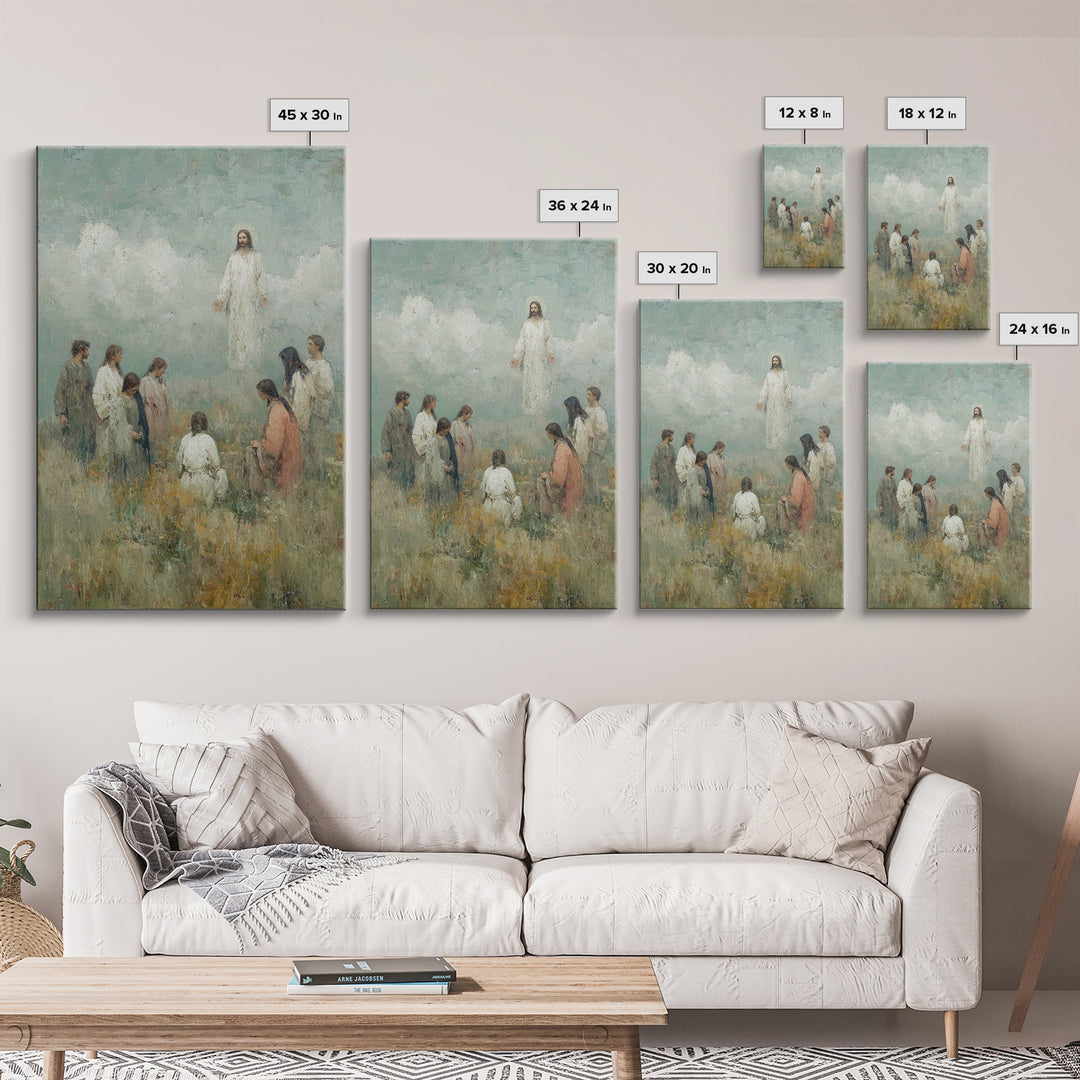 Cloudrise Communion, Framed Canvas Print, Christian Wall Art, Christian Art Canvas, Jesus Painting, Christian Art, Christian Decor, Subtle