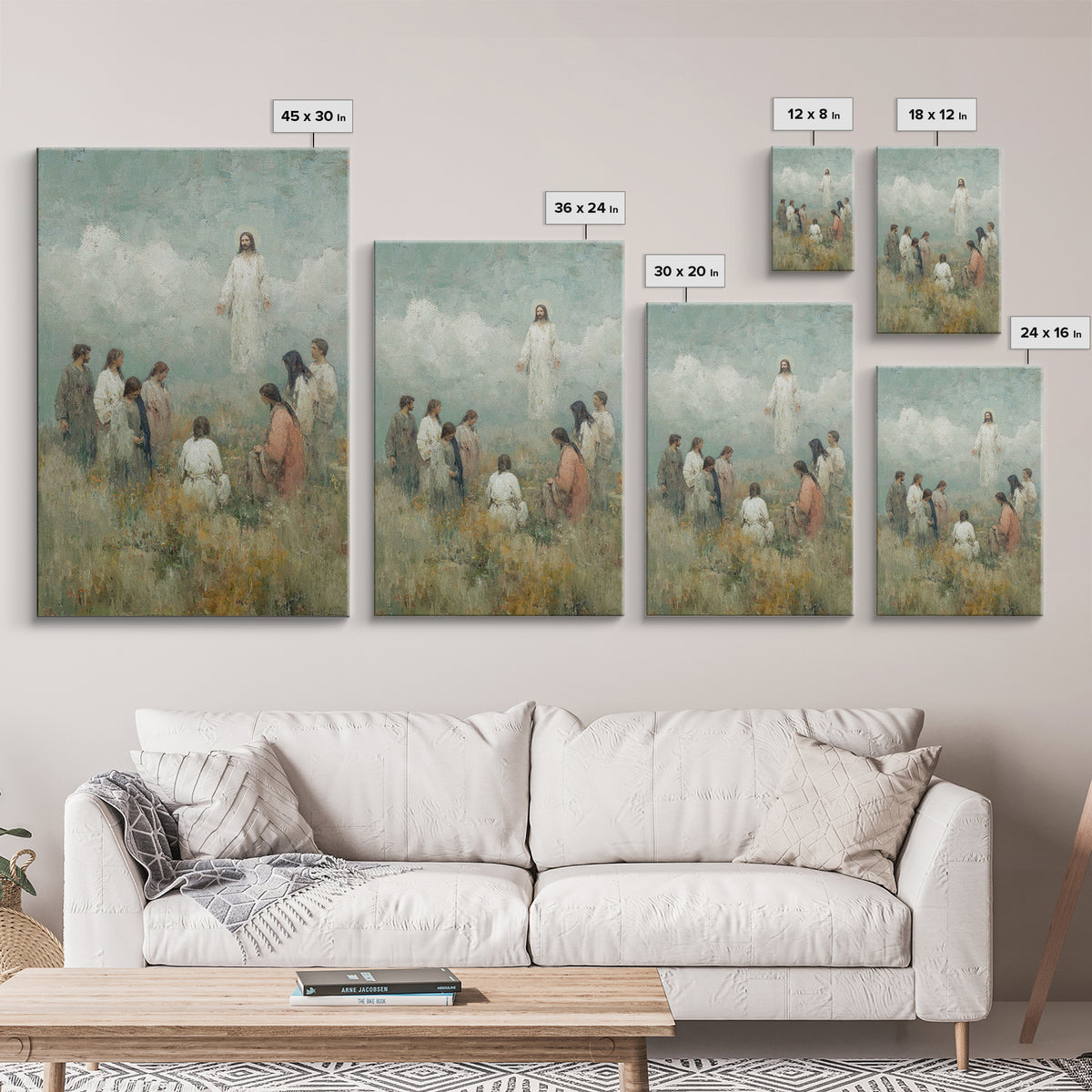Cloudrise Communion, Framed Canvas Print, Christian Wall Art, Christian Art Canvas, Jesus Painting, Christian Art, Christian Decor, Subtle
