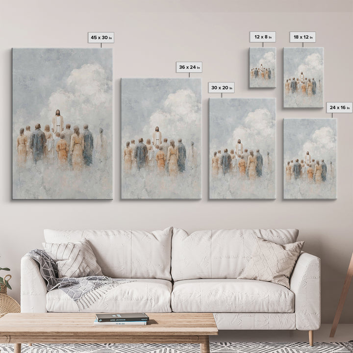 Ascension Amid Clouds – Framed Canvas Print – Christian Art Canvas – Christian Wall Art – Christian Art – Jesus Painting – Christian Decor