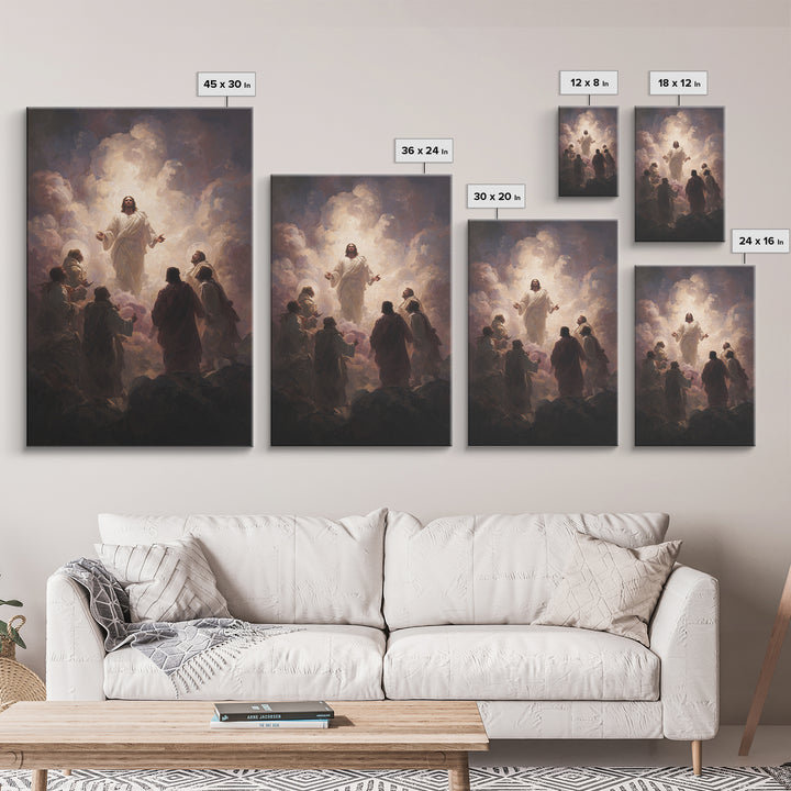 Risen Light Circle | Framed Canvas Print | Christian Art Canvas | Christian Wall Art | Jesus Painting | Christian Art | Christian Decor | C