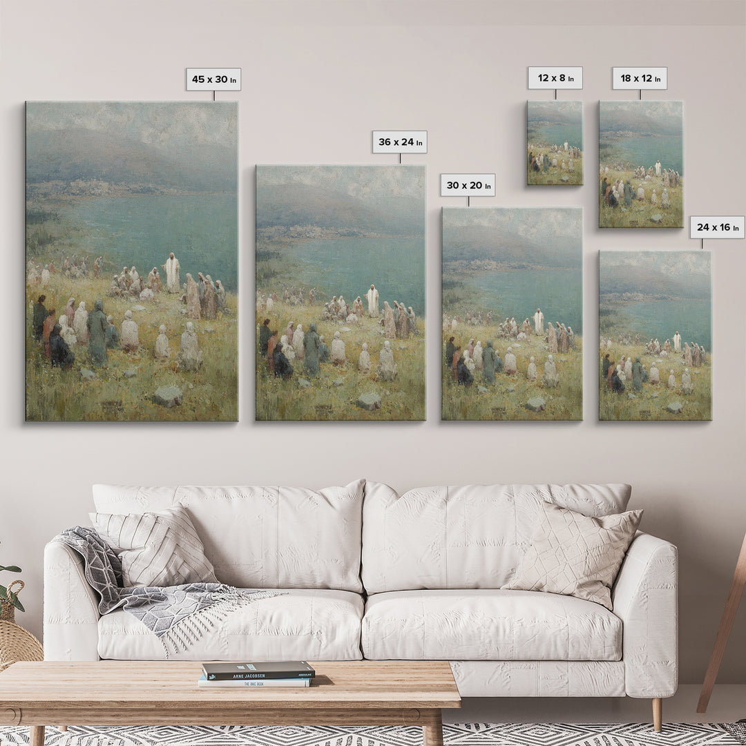 Sermon By The Sea – Framed Canvas Print – Christian Wall Art – Christian Art Canvas – Jesus Painting – Christian Art – Christian Decor – Su