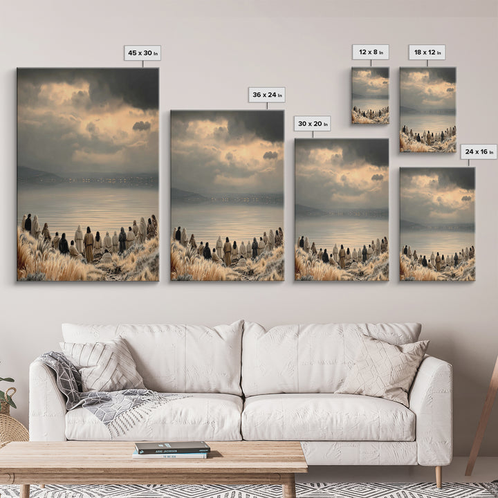 Twilight Gathering Calm, Framed Canvas Print, Christian Art Canvas, Christian Wall Art, Jesus Painting, Christian Art, Christian Decor, Moo