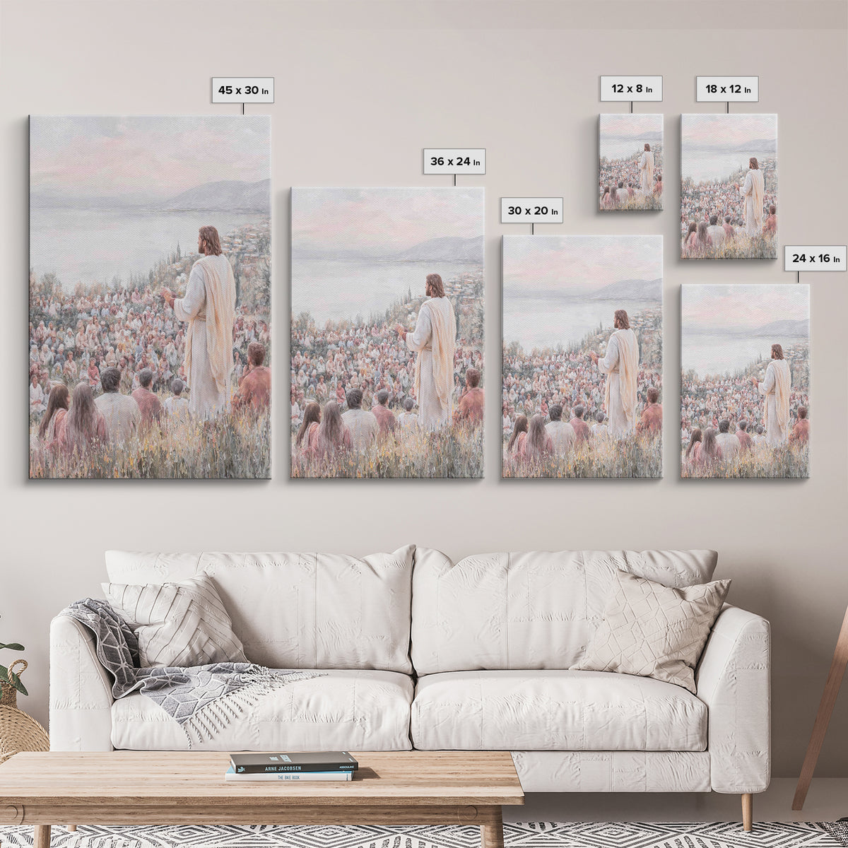 Hillside Multitude Grace – Framed Canvas Print – Christian Art Canvas – Christian Wall Art – Jesus Painting – Christian Art – Christian Dec
