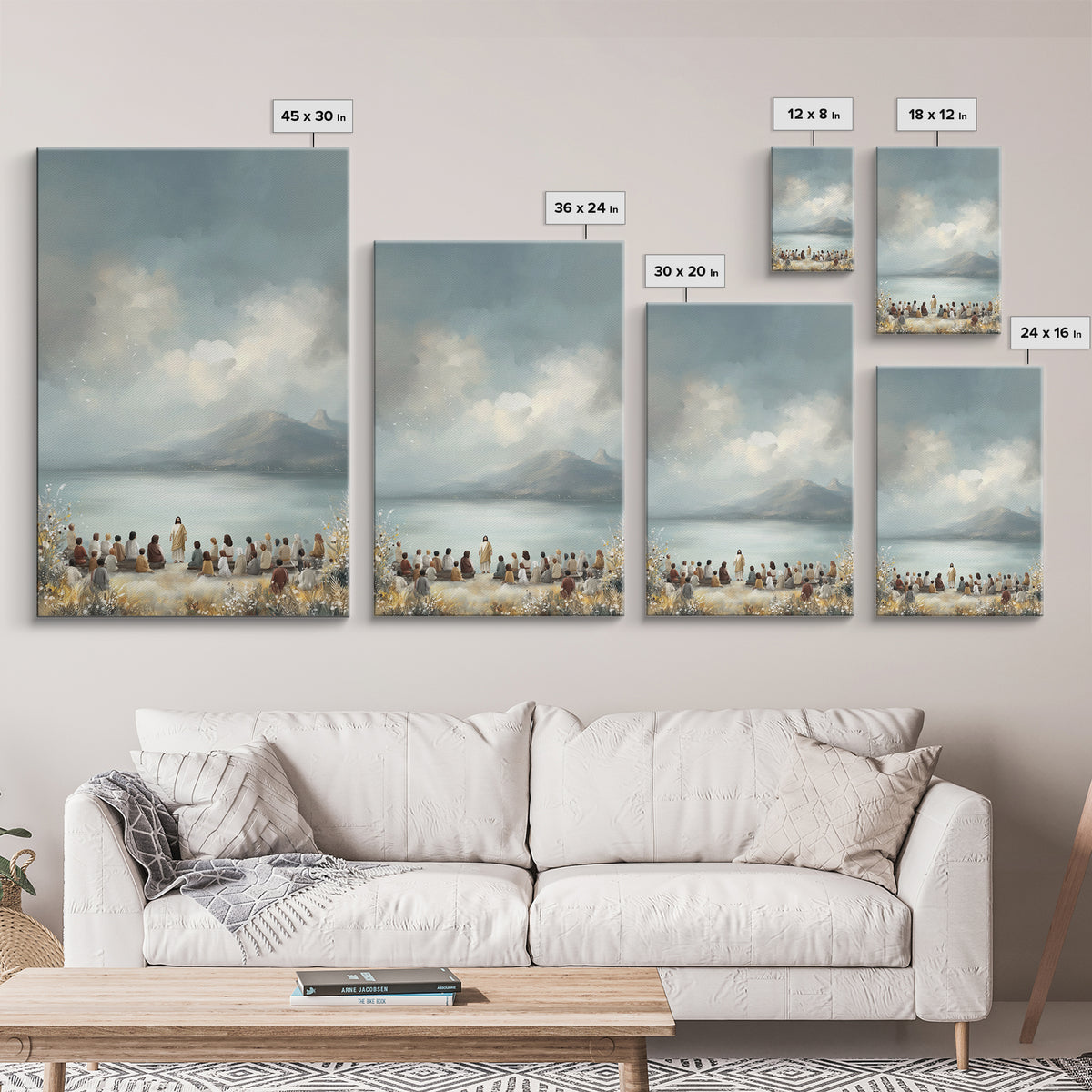 Lakefront Morning Word – Framed Canvas Print – Christian Art Canvas – Christian Wall Art – Jesus Painting – Christian Art – Christian Decor