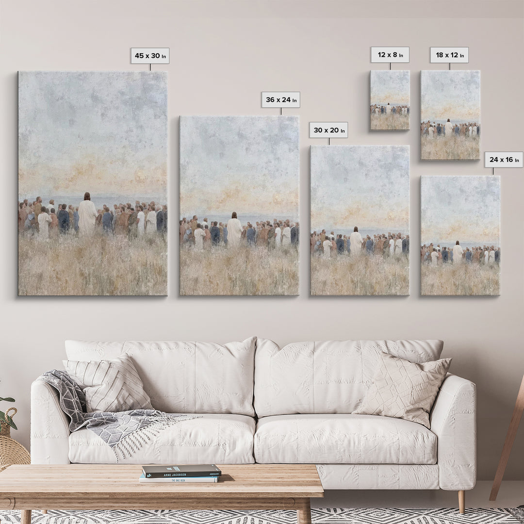 Crowd Of Hope | Framed Canvas Print | Christian Art Canvas | Christian Wall Art | Jesus Painting | Christian Art | Christian Decor | Christ