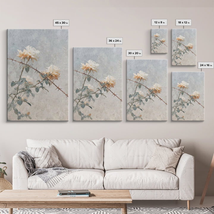 Thorn And Bloom – Framed Canvas Print – Christian Art Canvas – Christian Wall Art – Christian Painting – Christian Decor – Minimalist Chris