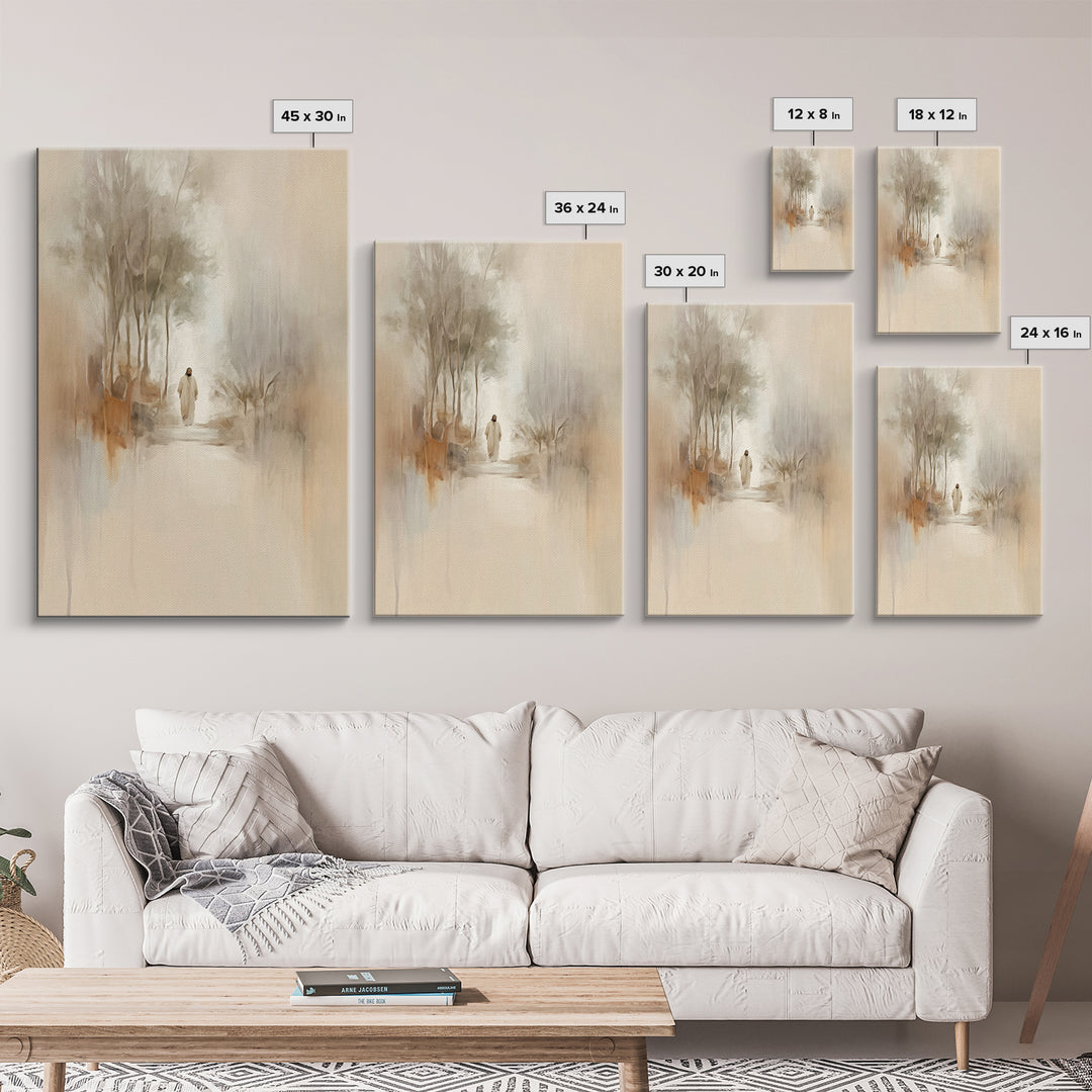 Soft Path Grace, Framed Canvas Print, Christian Art Canvas, Christian Wall Art, Minimalist Christian Art, Subtle Christian Art, Jesus Paint