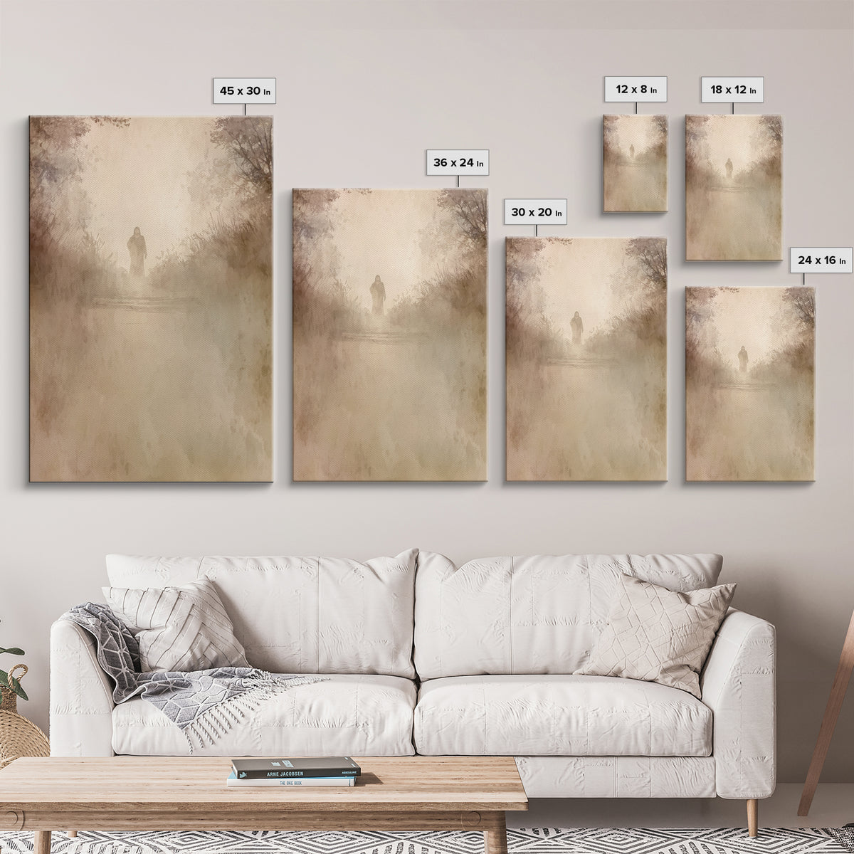 Gentle Path Light – Framed Canvas Print – Christian Art Canvas – Christian Wall Art – Subtle Christian Art – Jesus Painting – Christian Art