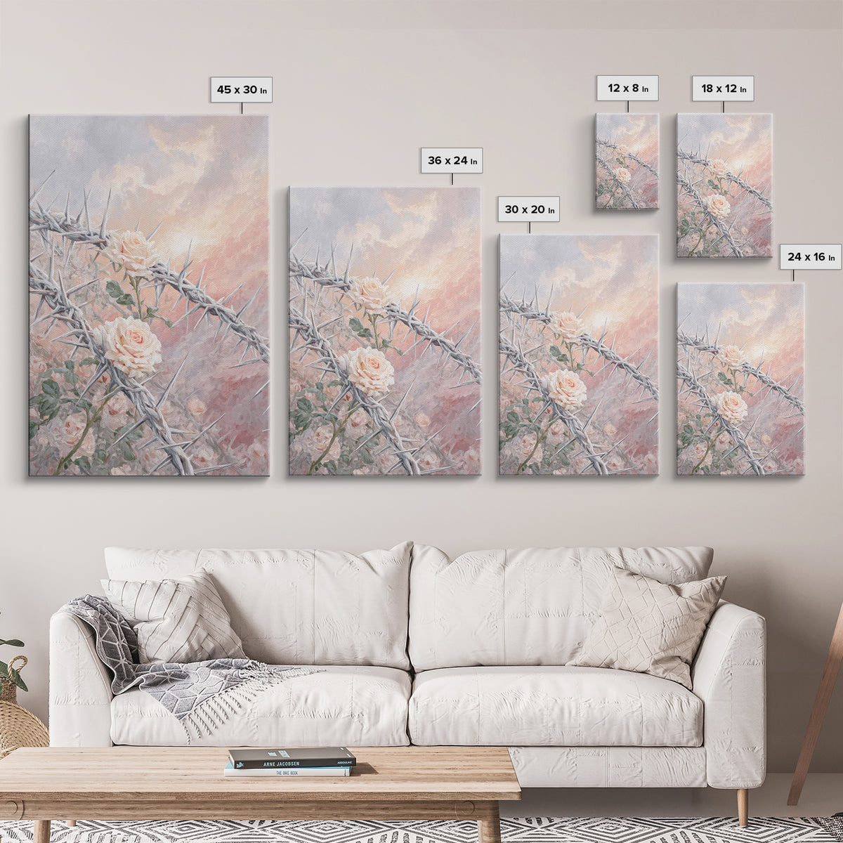 Crown Of Blossoms – Framed Canvas Print – Christian Art Canvas – Christian Wall Art – Christian Art Painting – Christian Decor – Modern Chr