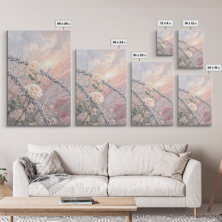 Crown Of Blossoms – Framed Canvas Print – Christian Art Canvas – Christian Wall Art – Christian Art Painting – Christian Decor – Modern Chr