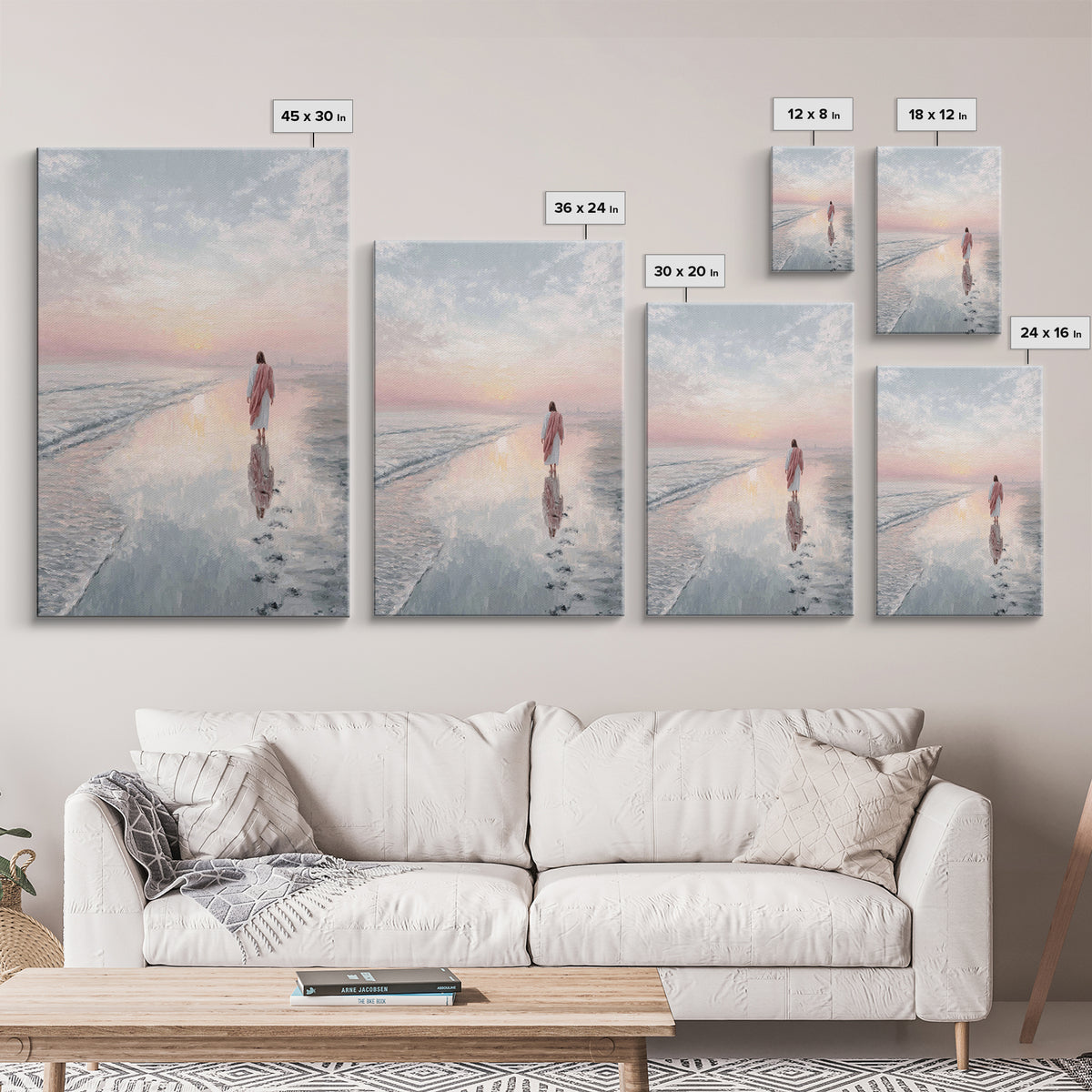 Shore Of Grace – Framed Canvas Print – Christian Wall Art – Christian Art Canvas – Jesus Painting – Christian Art Print – Christian Christm