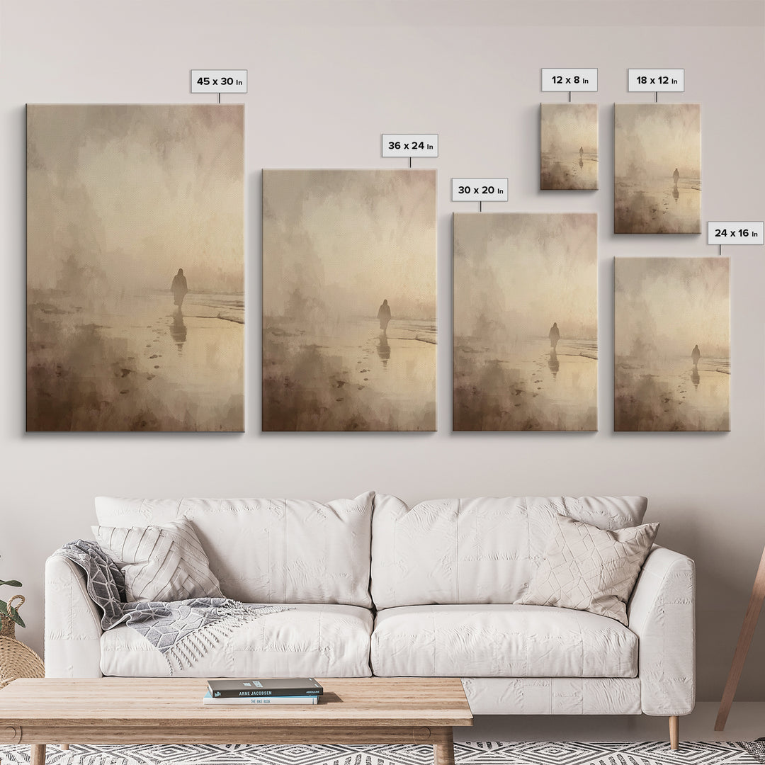 Deserted Grace Walk - Framed Canvas Print - Christian Art Print - Jesus Painting - Christian Wall Art - Moody Christian Art - Christian Hom