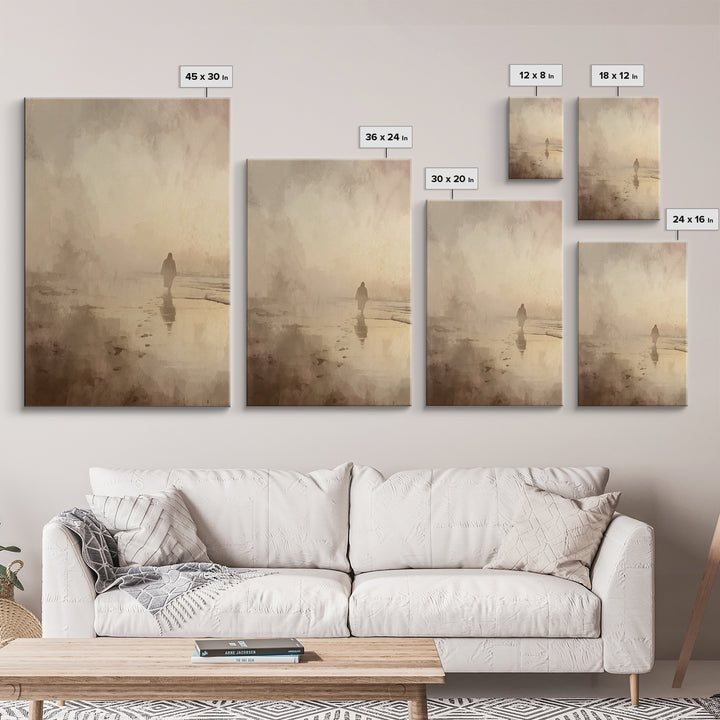 Deserted Grace Walk - Framed Canvas Print - Christian Art Print - Jesus Painting - Christian Wall Art - Moody Christian Art - Christian Hom