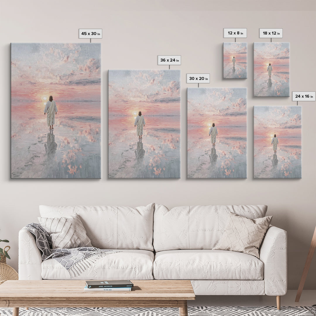 Eternal Quiet Steps - Framed Canvas Print - Large Christian Art - Christian Wall Art - Jesus Painting - Christian Art Canvas - Christian Ch