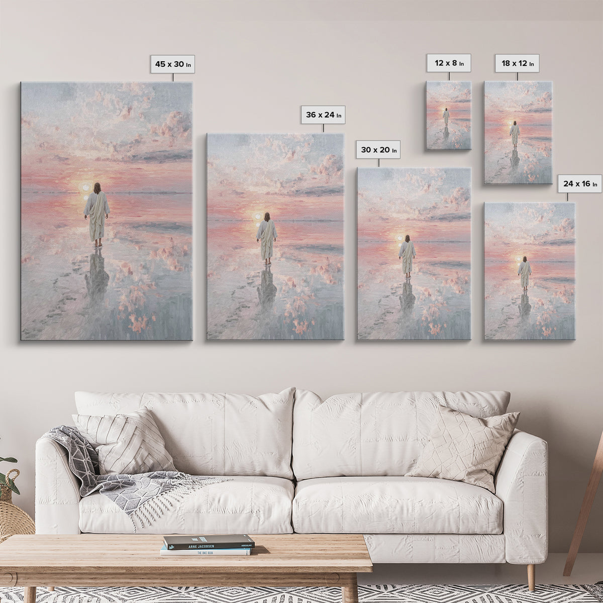 Eternal Quiet Steps - Framed Canvas Print - Large Christian Art - Christian Wall Art - Jesus Painting - Christian Art Canvas - Christian Ch