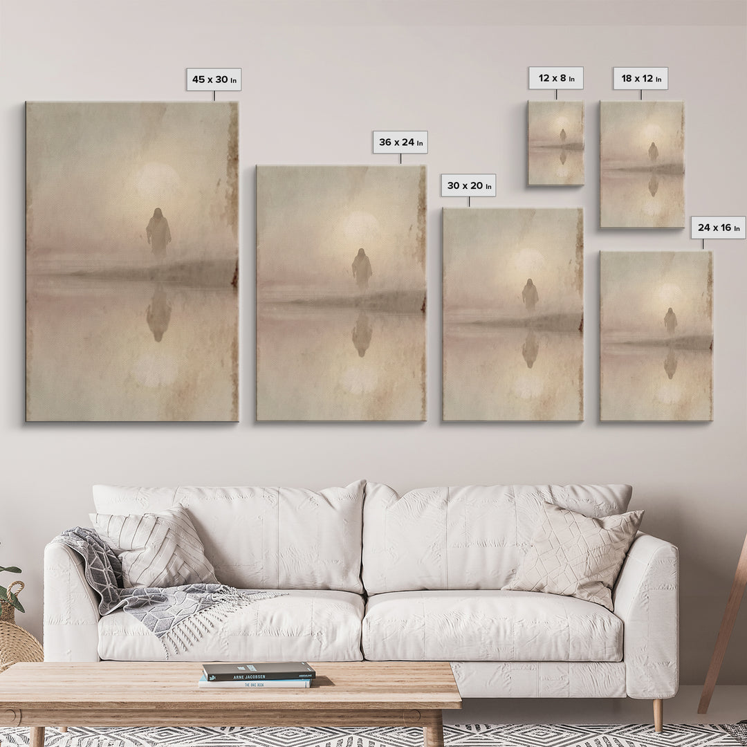 Dawn Of Holy Stillness - Framed Canvas Print - Christian Wall Art - Jesus Painting - Christian Art Print - Subtle Christian Art - Christian