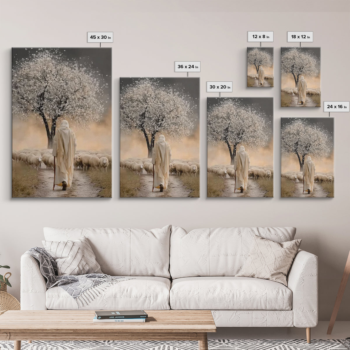 Blossom Shepherd Way – Framed Canvas Print – Jesus Painting – Christian Art Canvas – Christian Wall Art – Christian Art Work – Christian De