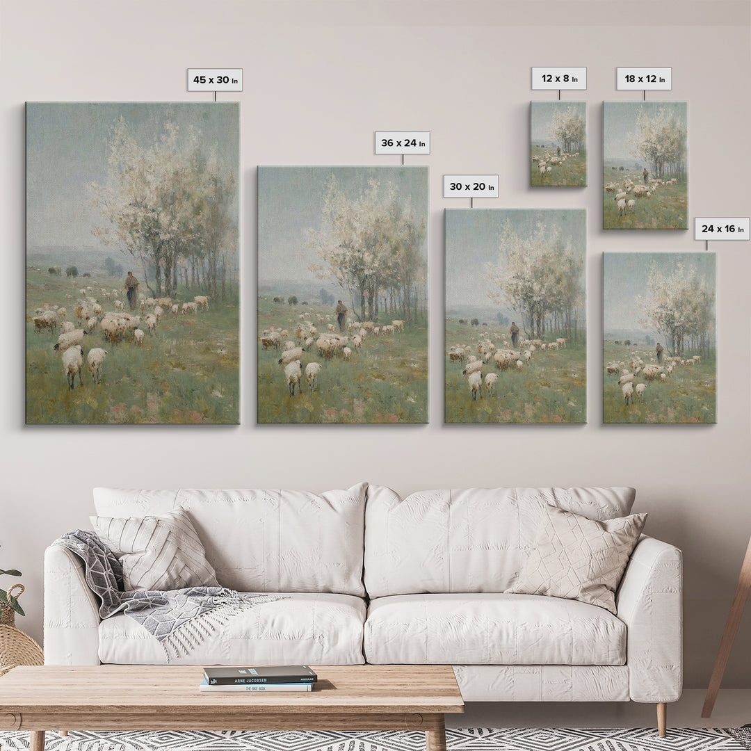 Spring Meadow Guide – Framed Canvas Print – Christian Art Canvas – Christian Painting – Christian Wall Art – Christian Gift – Subtle Christ