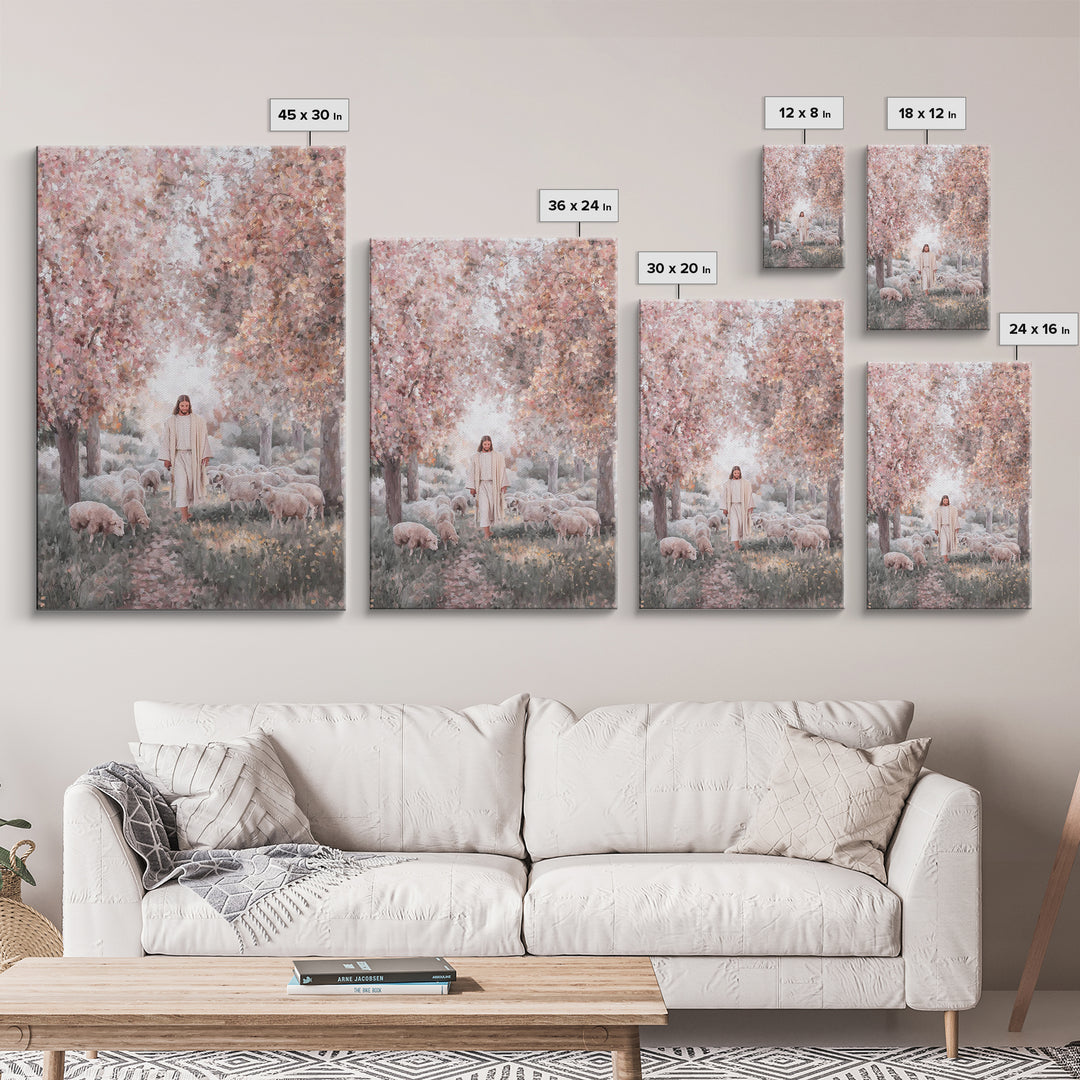 Pathway Of Gentle Care – Framed Canvas Print – Christian Wall Art – Jesus Painting – Christian Art Canvas – Christian Gift Ideas – Vintage