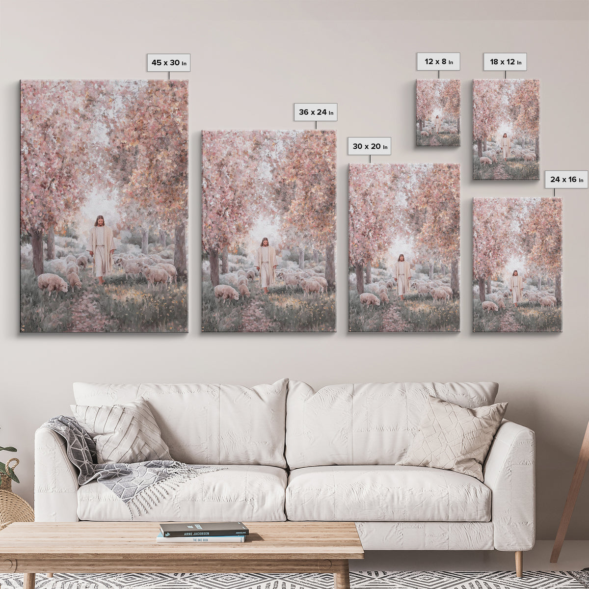 Pathway Of Gentle Care – Framed Canvas Print – Christian Wall Art – Jesus Painting – Christian Art Canvas – Christian Gift Ideas – Vintage