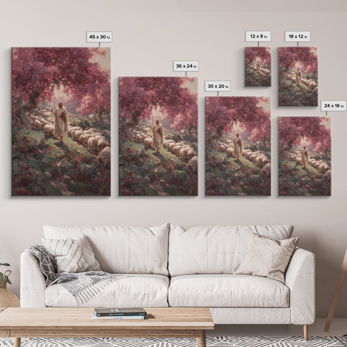 Pastures Of Peace – Framed Canvas Print – Christian Art Canvas – Christian Painting – Subtle Christian Art – Jesus Wall Art – Christian Chr