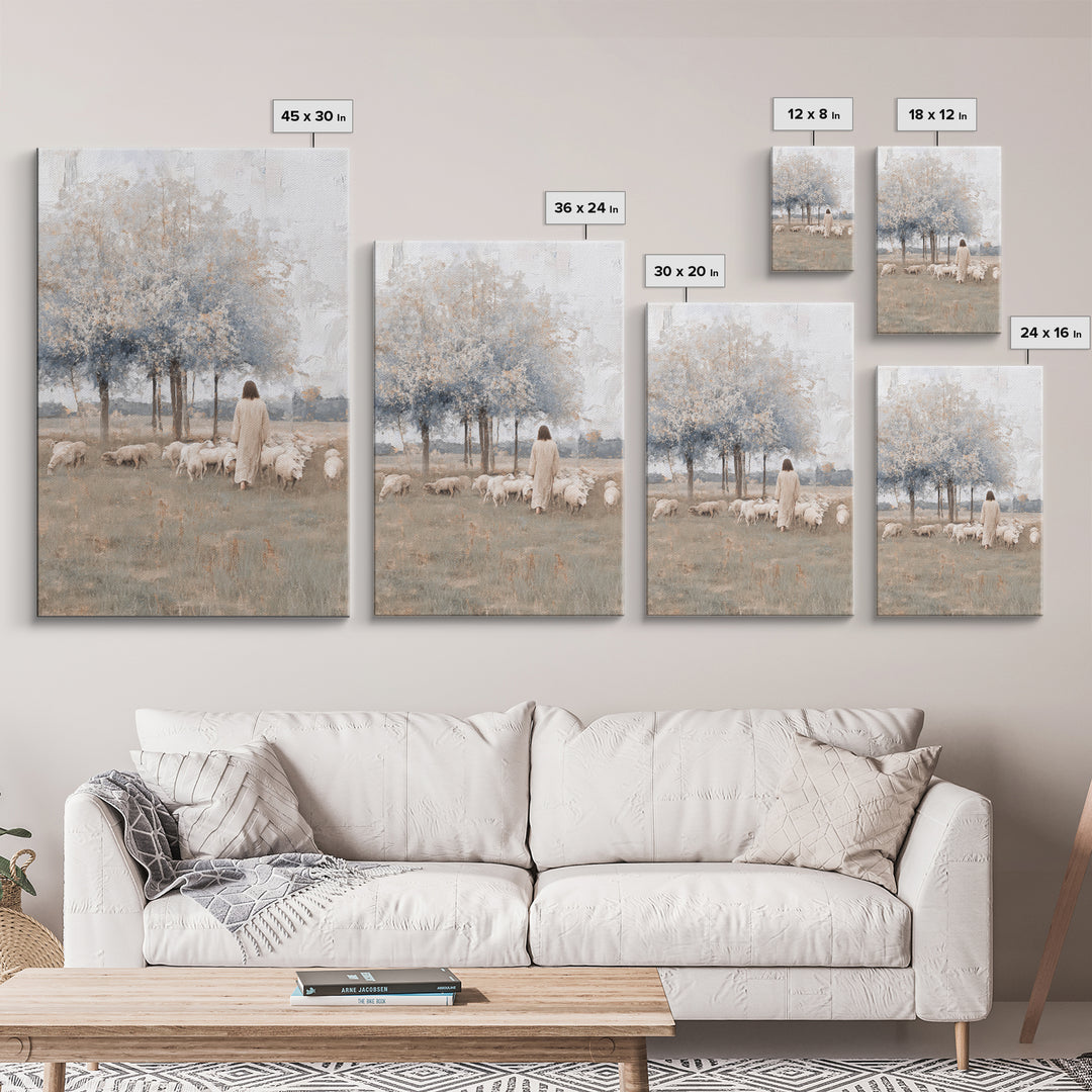 Fields Of Quiet Grace – Framed Canvas Print – Subtle Christian Art – Christian Art Canvas – Jesus Painting – Christian Wall Art – Christian