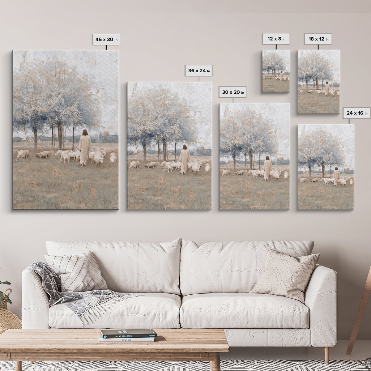 Fields Of Quiet Grace – Framed Canvas Print – Subtle Christian Art – Christian Art Canvas – Jesus Painting – Christian Wall Art – Christian