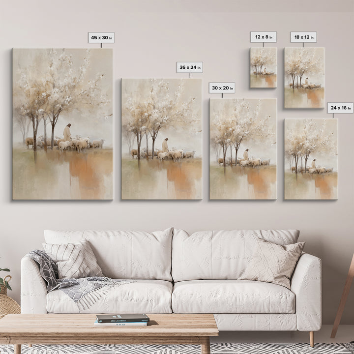 Blossoms Of Grace – Framed Canvas Print – Christian Wall Art – Jesus Painting – Christian Art Canvas – Vintage Christian Art – Christian Gi