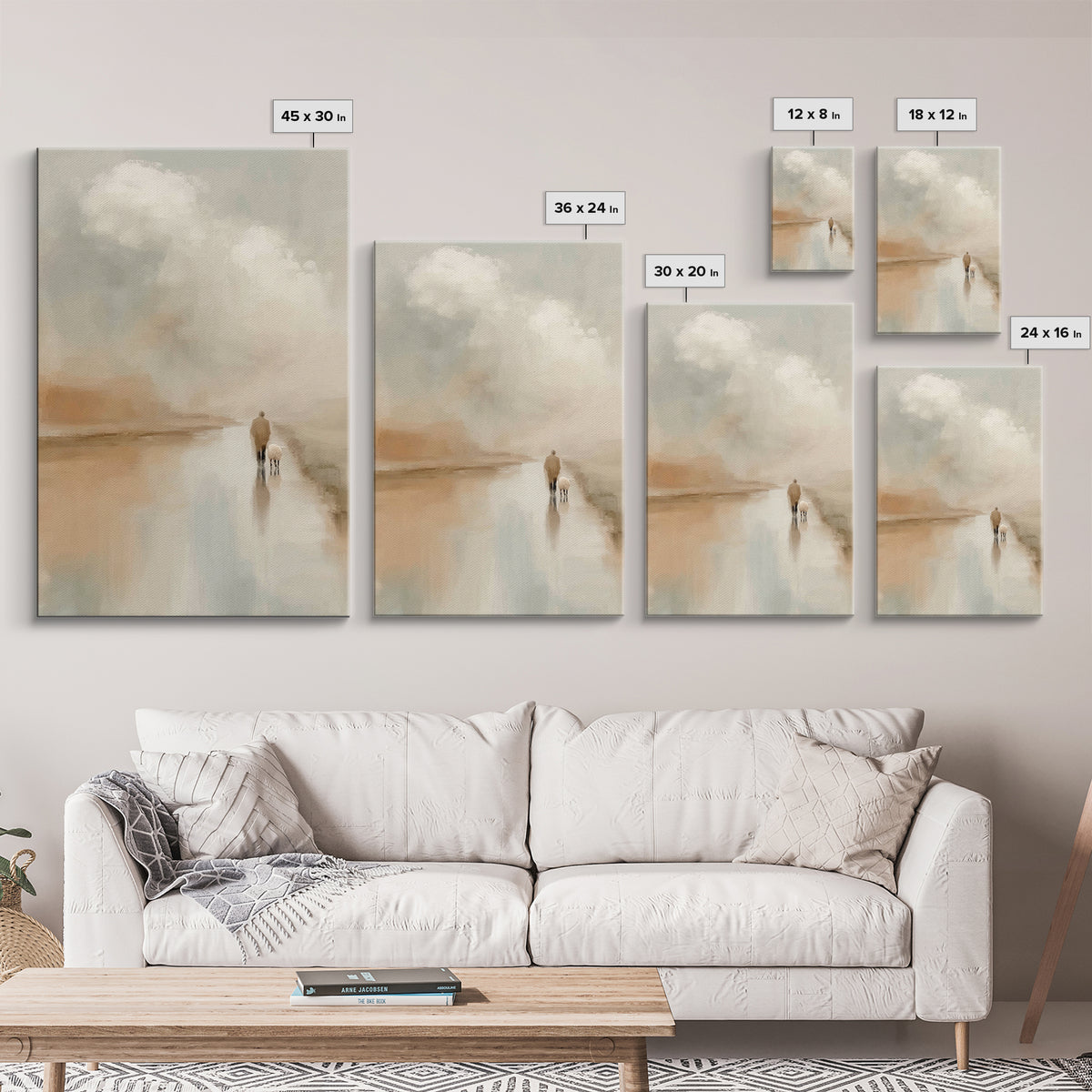 Quiet Shepherd Light, Framed Canvas Print, Christian Wall Art, Jesus Canvas Art, Modern Christian Art, Christian Gift, Christmas Art Prints