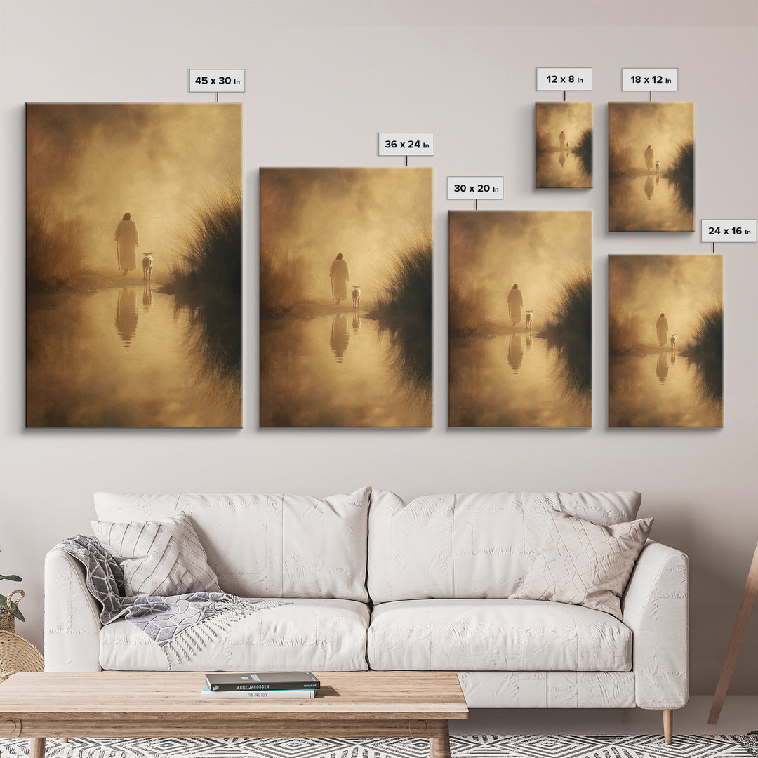 Shoreline Of Hope – Framed Canvas Print – Jesus Canvas Art – Christian Wall Art – Modern Christian Art – Christian Decoration – Christmas A