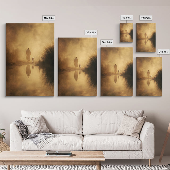 Shoreline Of Hope – Framed Canvas Print – Jesus Canvas Art – Christian Wall Art – Modern Christian Art – Christian Decoration – Christmas A