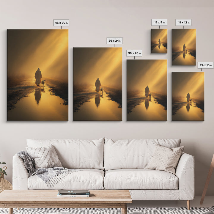 Dawn Shepherd Quiet | Framed Canvas Print | Christian Wall Art | Jesus Art Print | Moody Christian Art | Large Christian Painting | Christi