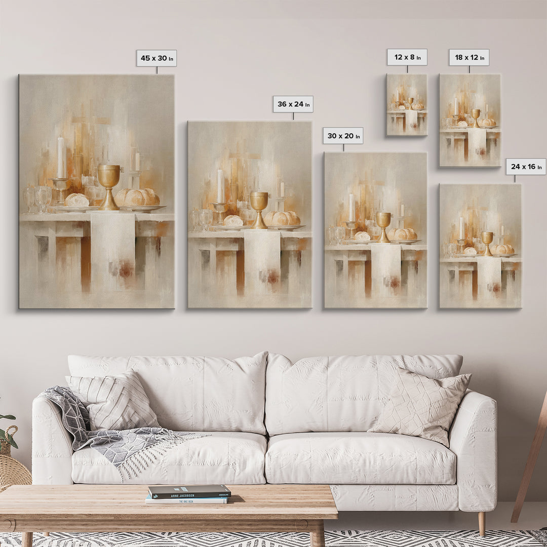 Sacred Communion Light | Framed Canvas Print | Christian Wall Art | Christian Christmas Art | Christian Art Canvas | Unique Christian Art