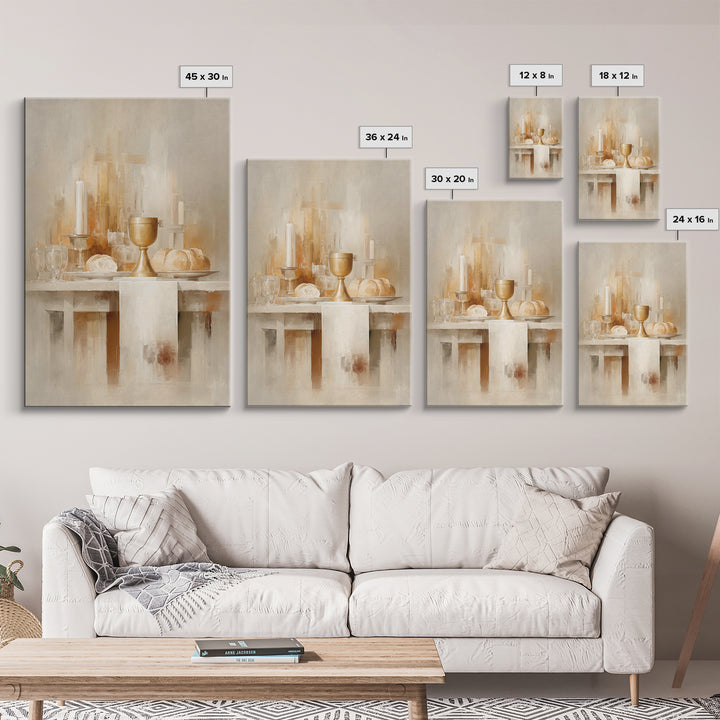Sacred Communion Light | Framed Canvas Print | Christian Wall Art | Christian Christmas Art | Christian Art Canvas | Unique Christian Art