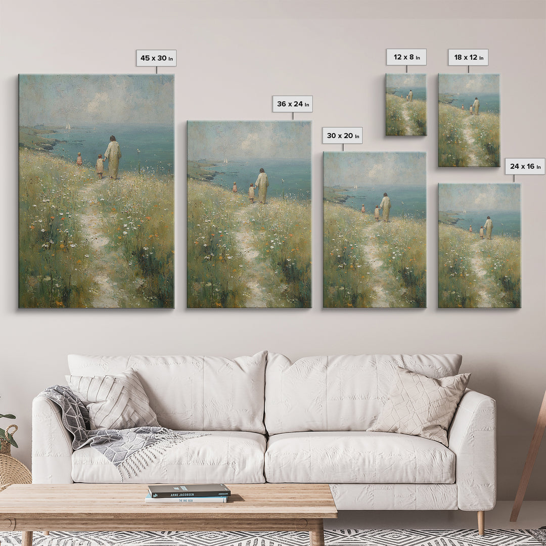 Morning Path Of Hope – Framed Canvas Print – Christian Wall Art – Jesus Painting – Christian Art Canvas – Christian Gift – Modern Christian