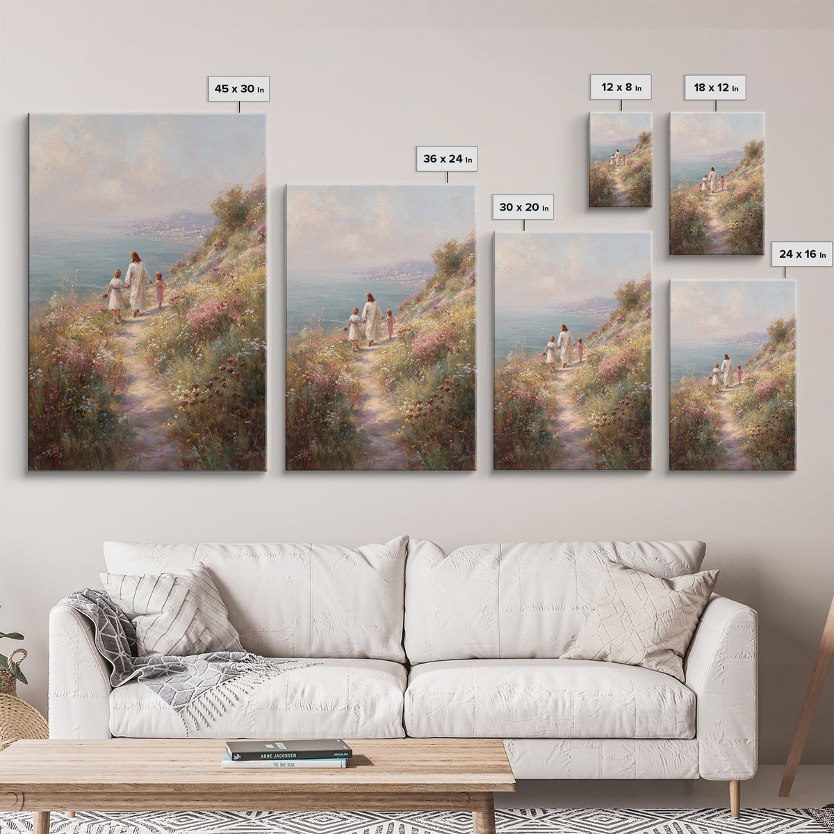 Seaside Promise Light – Framed Canvas Print – Christian Wall Art – Christian Art Canvas – Jesus Painting – Christian Decorations – Subtle C