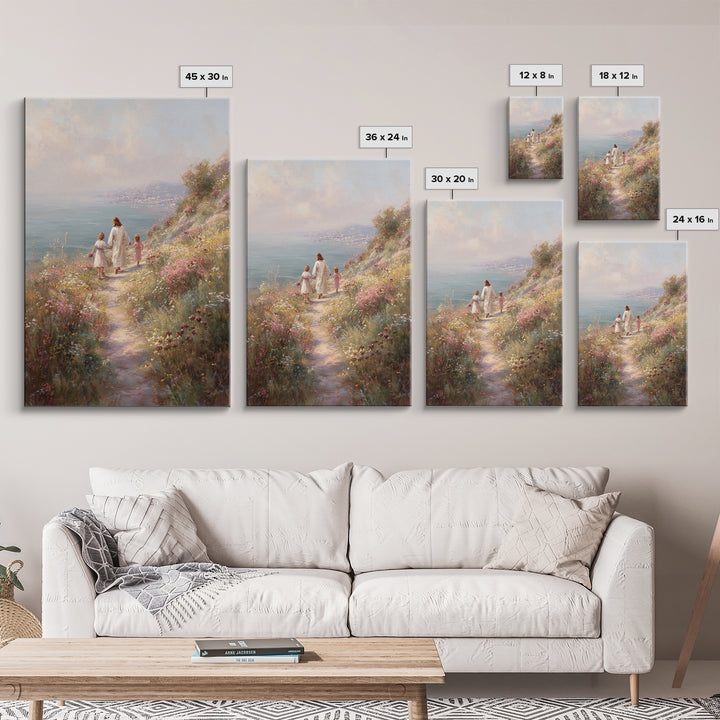 Seaside Promise Light – Framed Canvas Print – Christian Wall Art – Christian Art Canvas – Jesus Painting – Christian Decorations – Subtle C