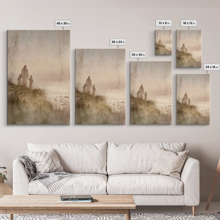 Blossoms By The Sea, Framed Canvas Print, Christian Wall Art, Jesus Art Print, Christian Art Canvas, Christian Decoration, Large Christian