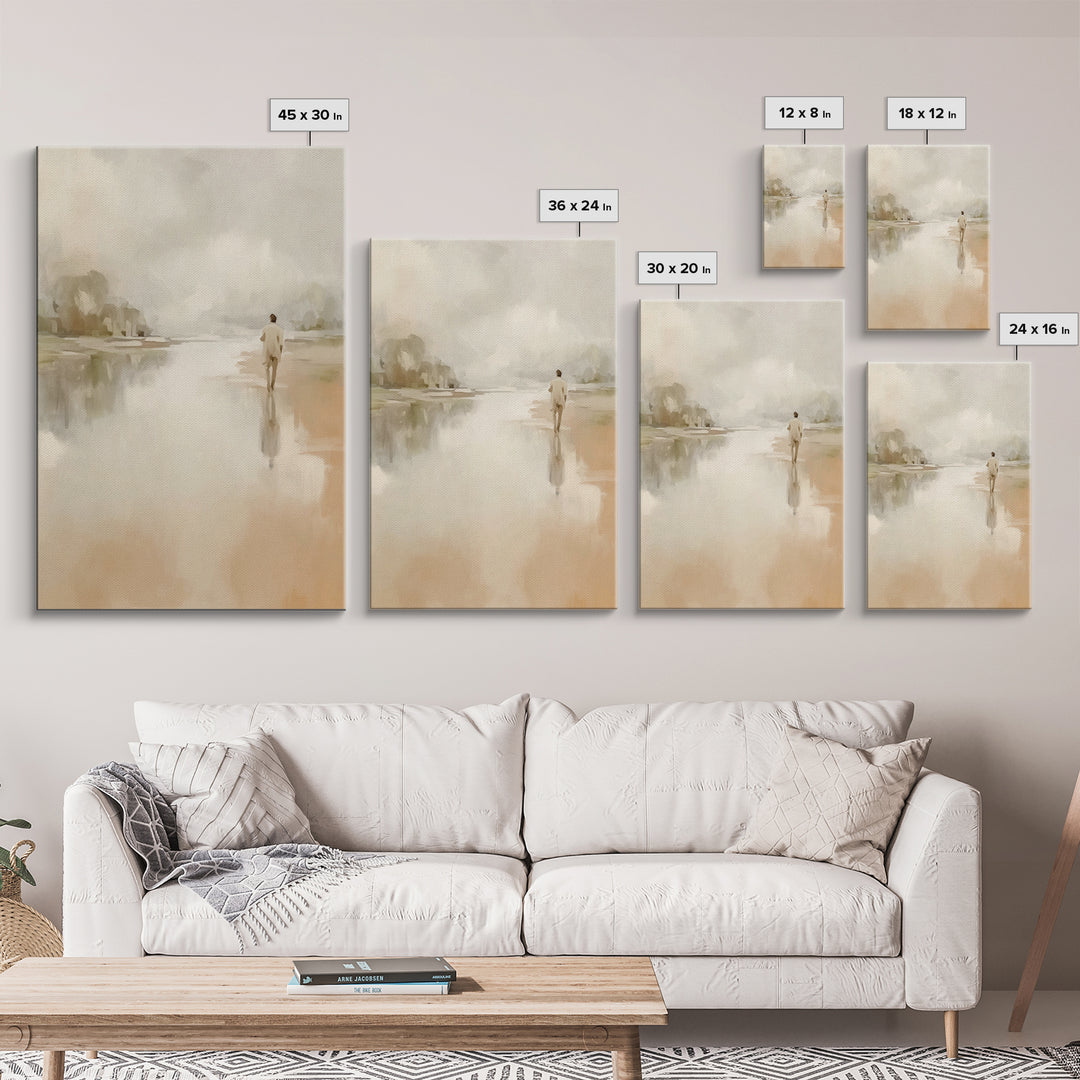 Shore Of Light - Framed Canvas Print - Christian Art Canvas - Christian Wall Art - Jesus Painting - Modern Christian Art