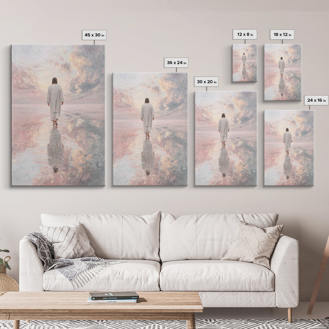 Gentle Horizon | Framed Canvas Print | Christian Art Canvas | Christian Wall Art | Jesus Painting | Subtle Christian Art