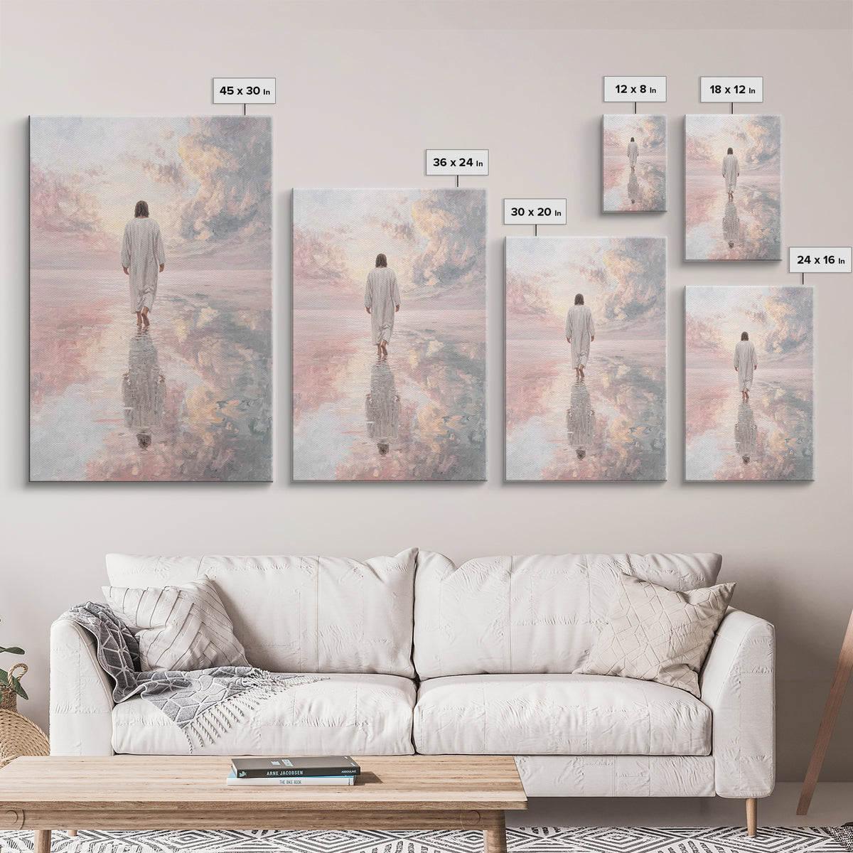 Gentle Horizon | Framed Canvas Print | Christian Art Canvas | Christian Wall Art | Jesus Painting | Subtle Christian Art