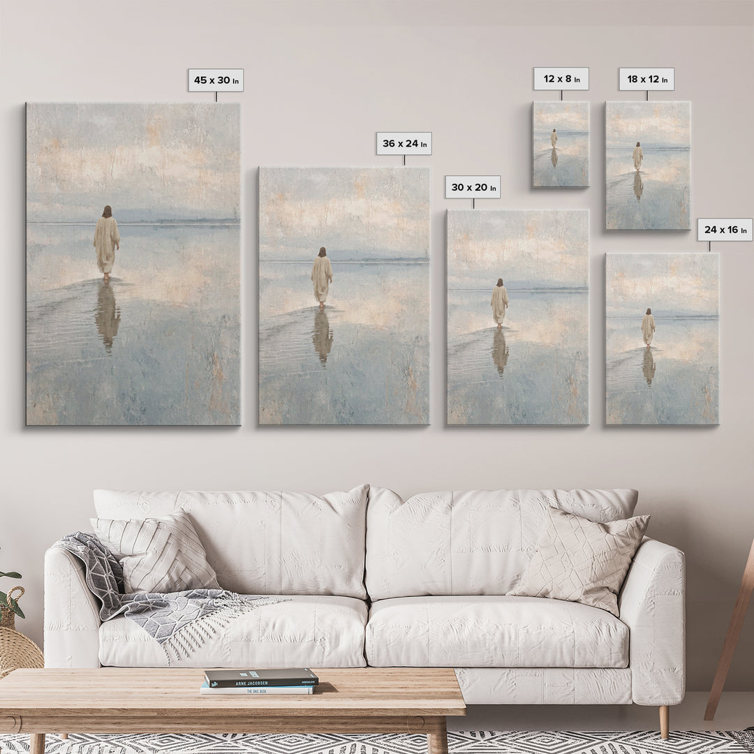 Heavenly Path , Framed Canvas Print, Christian Wall Art, Christian Art Canvas, Jesus Painting, Christian Christmas Art